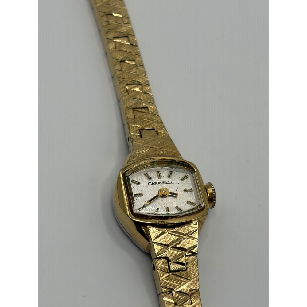 Bulova Caravelle Gold Tone Base Metal Bezel Women's Mechanical Watch
